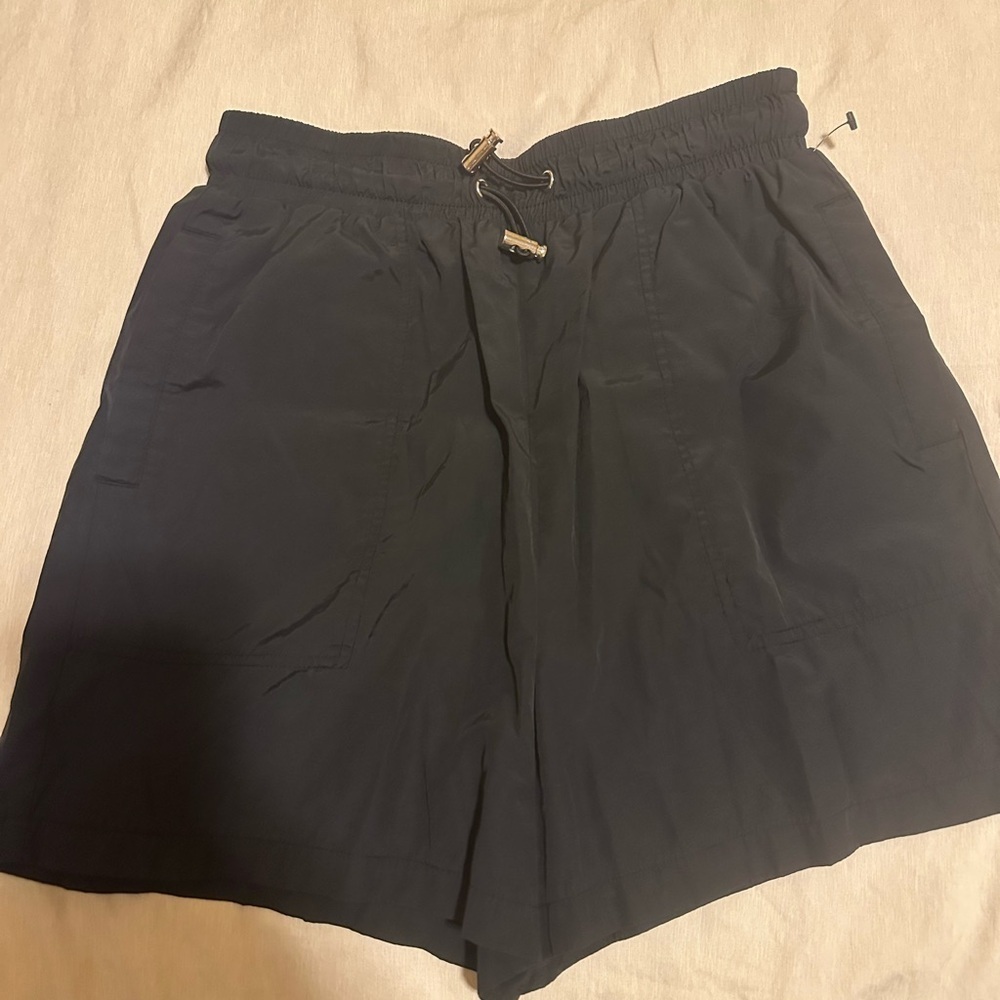 Zara Black Elastic Waist Shorts